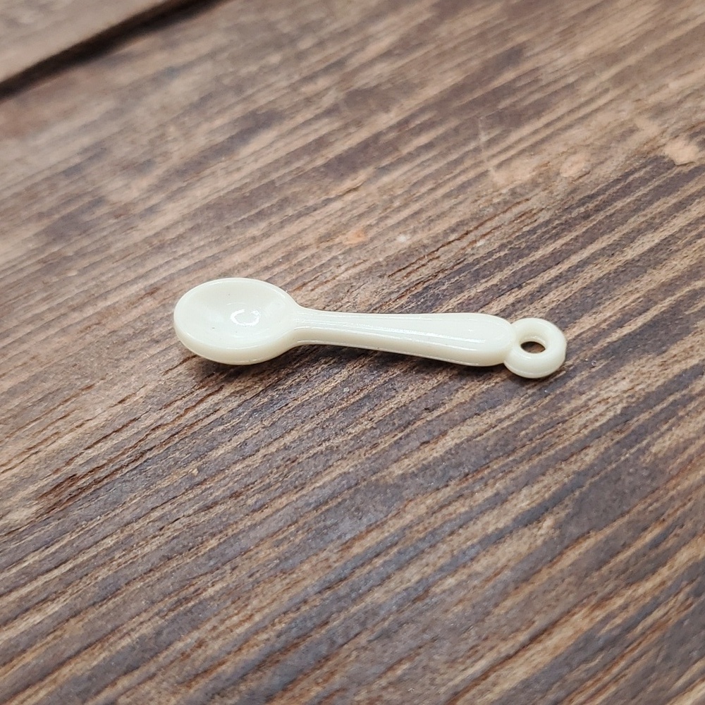 Milky tiny teaspoon charm‎